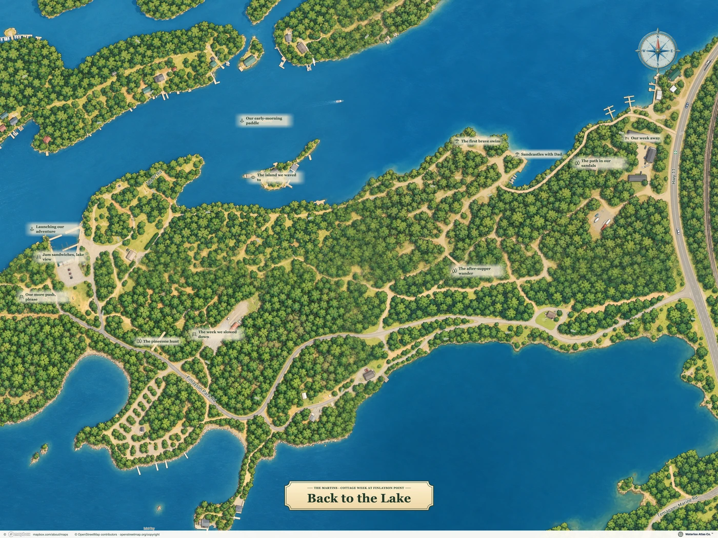 Back to the Lake custom cottage map
