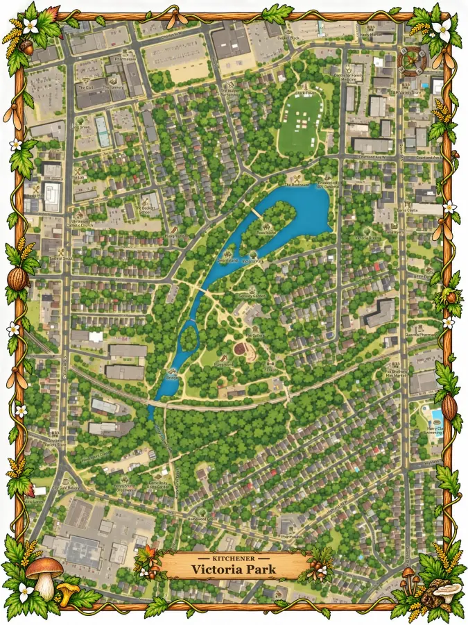 Victoria Park example with woodland border