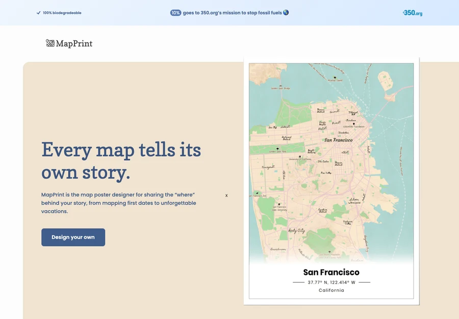 The early MapPrint website