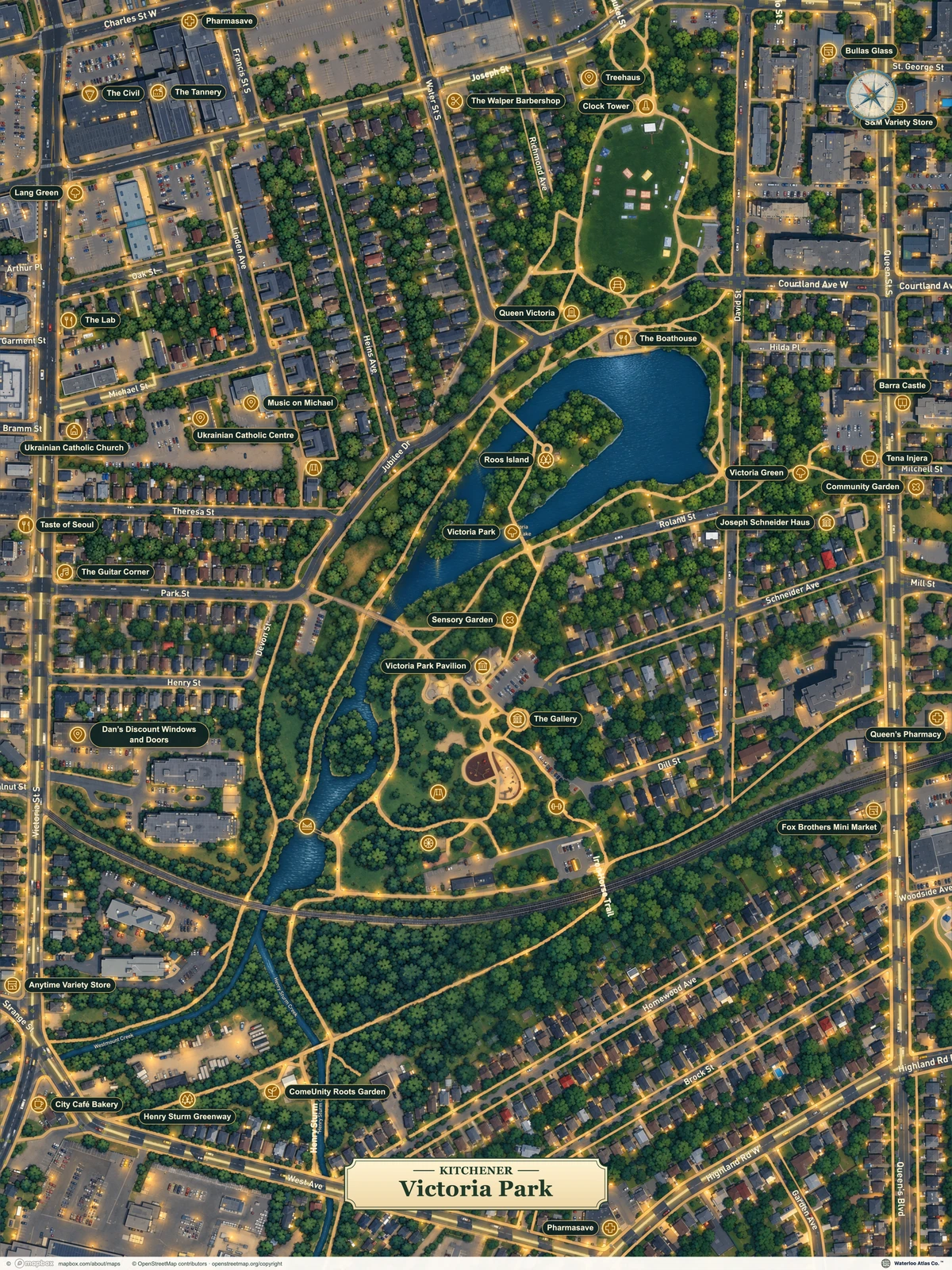 Victoria Park map with local landmarks